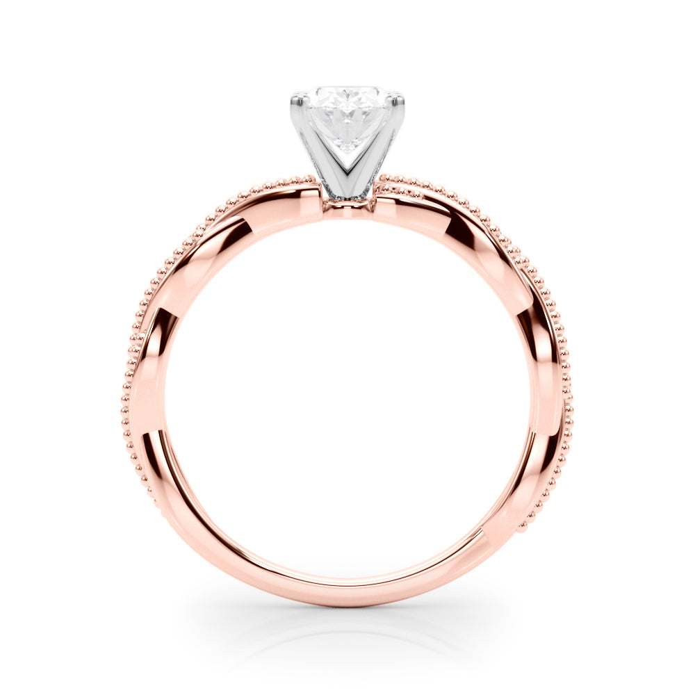 Anastasia Twisted Vine Oval Diamond Solitaire Engagement Ring-VIRABYANI